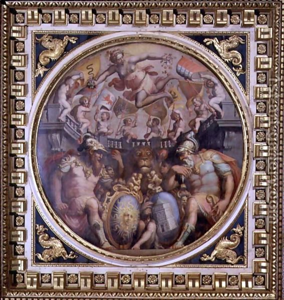 Джорджо Вазари - Аллегория округа Сан-Джованни и Санта-Мария Новелла с потолка Сала дей Cinquecento, 1565