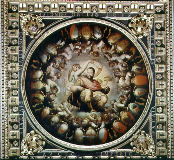 Джорджо Вазари - Апофеоз Козимо I де Медичи (1519-74) от потолка Salone деи Cinquecento, 1565
