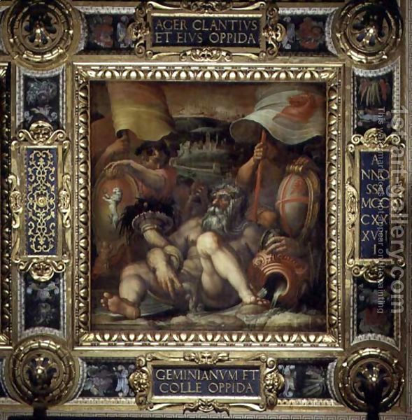 Джорджо Вазари - Аллегория города Сан-Джиминьяно и Колле Валь Делза с потолка Salone деи Cinquecento, 1565