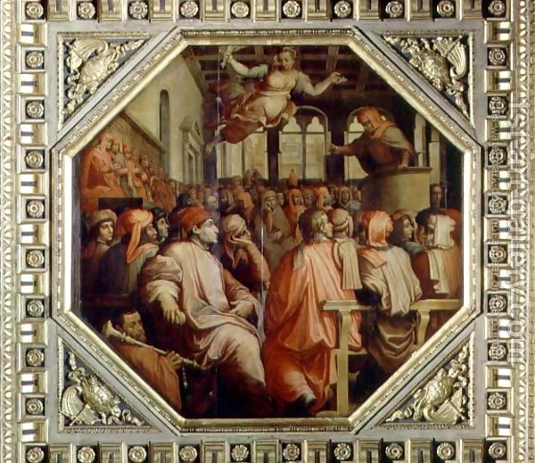 Джорджо Вазари - Молитва Антонио Giacomini для войны с Пиза с потолка Salone деи Cinquecento, 1565