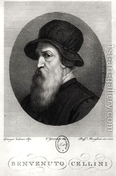 Джорджо Вазари - Портрет Бенвенуто Челлини (1500-71) выгравирован Рафаэлло Morghen (1758-1833) 1822