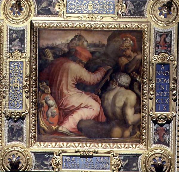 Джорджо Вазари - Аллегория городе Сан-Миниато и Нижней Вальдарно с потолка Salone деи Cinquecento, 1565