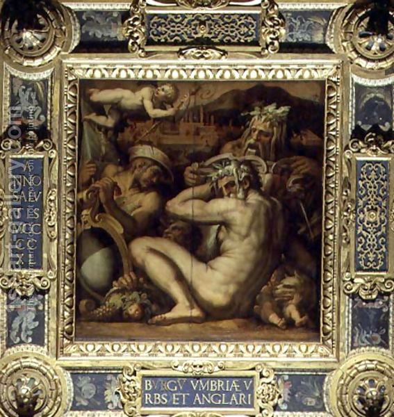 Джорджо Вазари - Аллегория городах Sansepolcro и Ангиари с потолка Salone деи Cinquecento, 1565