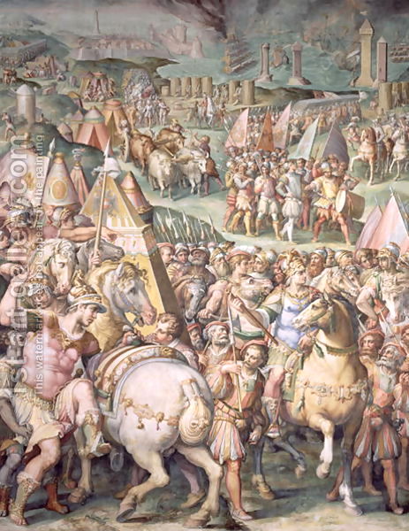 Джорджо Вазари - Осада Ливорно от Максимилиана I (1459-1519) из Salone деи Cinquecento, 1555-72